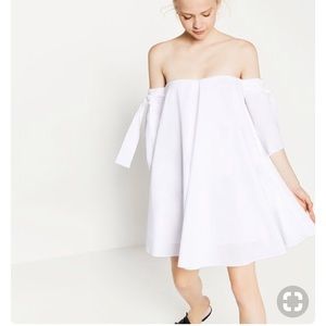 Zara White Bow tie Dress